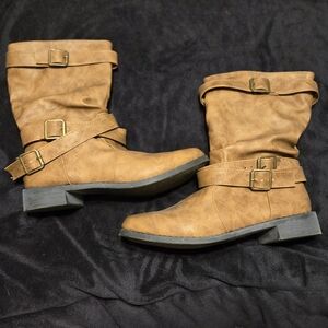 Chic Tan Heeled Boots for Women